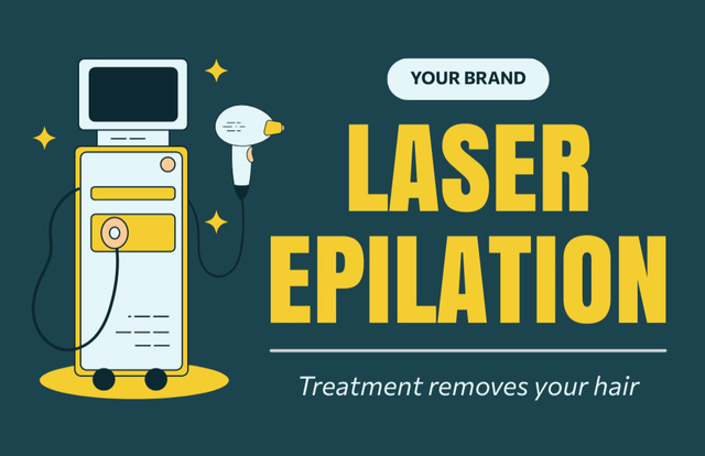 Laser Hair Removal Services Using Modern Technology Business Card 85x55mm Πρότυπο σχεδίασης