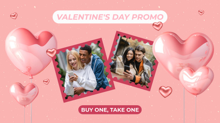 Ontwerpsjabloon van FB event cover van Valentijnsdag Promocollage
