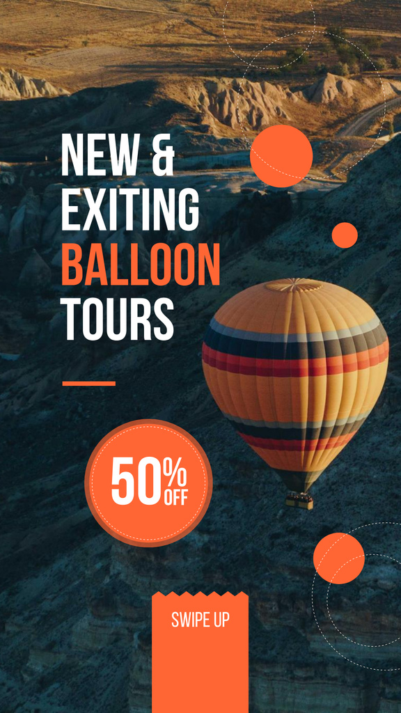 Hot Air Balloon Flight Offer Instagram Storyデザインテンプレート