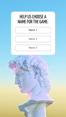 Скульптура Давида с выбором имени для игры TikTok Video – шаблон для дизайна