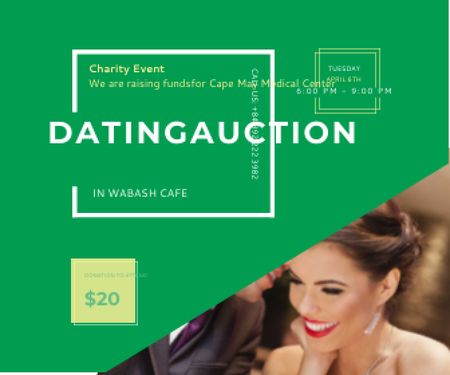 Dating Auction in Wabash Cafe Large Rectangle – шаблон для дизайна