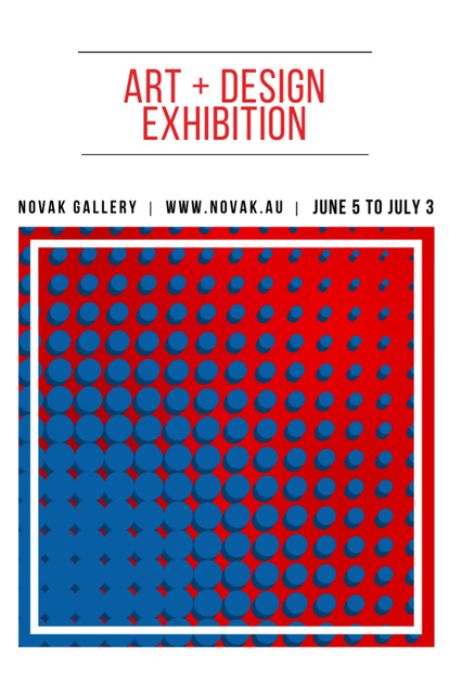 Exquisite Art Exhibition Announcement with Contrast Dots Pattern Flyer 5.5x8.5in Tasarım Şablonu