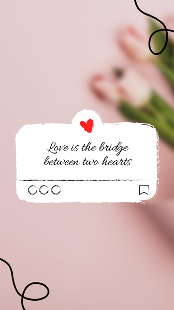 Quote about Love with Beautiful Flower Bouquet Instagram Video Story Šablona návrhu
