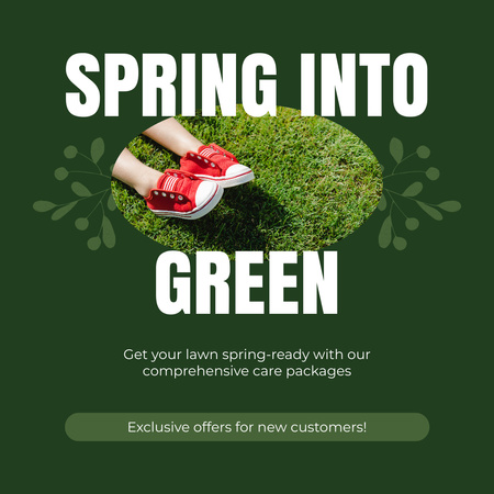 Modèle de visuel Offre exclusive pour les services de pelouse de printemps - Instagram
