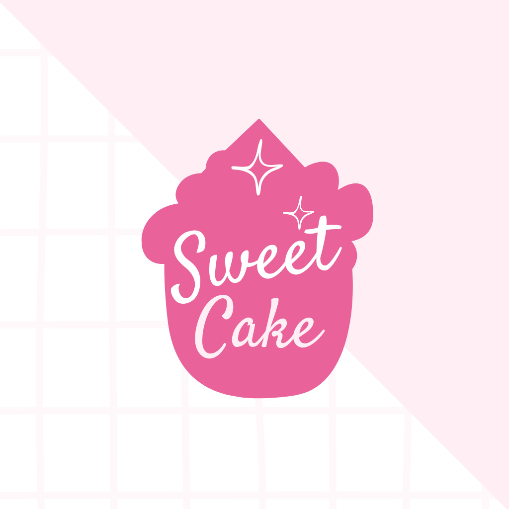 Template di design Simple Minimal Bakery Ad on Pink Logo