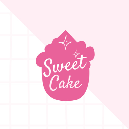 Ontwerpsjabloon van Logo van Eenvoudige minimale bakkerijadvertentie op roze