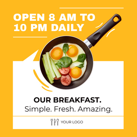 Egyszerű ízletes reggeli ajánlat Instagram tervezősablon