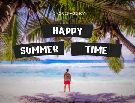 Summer Paradise Travel Postcard 4.2x5.5in – шаблон для дизайна