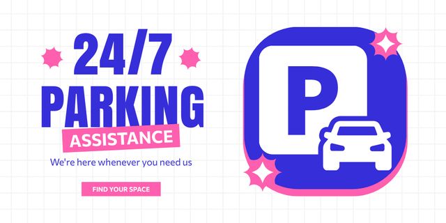 24-hour Parking for Vehicles Twitterデザインテンプレート