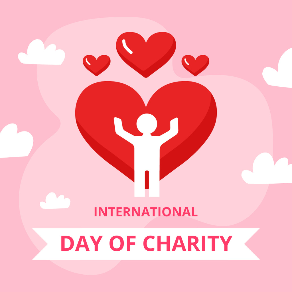 Human with a Big Heart on International Charity Day Instagram Design Template