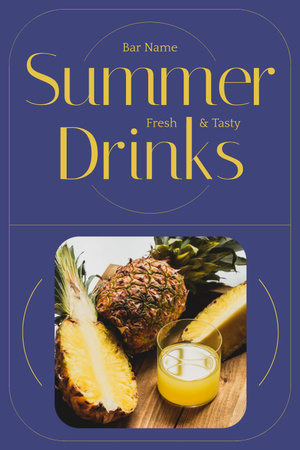 Ontwerpsjabloon van Pinterest van Fresh and Tasty Summer Drinks