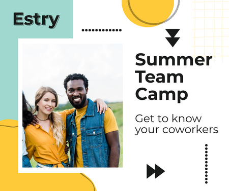 Summer Team Camp Invitation Facebook Šablona návrhu