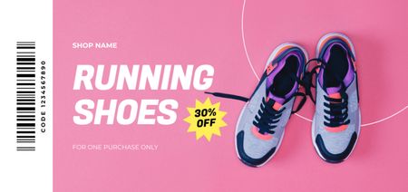 Sportswear Store Ad with Modern Sneakers Coupon Din Large tervezősablon
