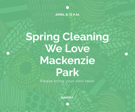 Spring cleaning in Mackenzie park Medium Rectangle – шаблон для дизайна