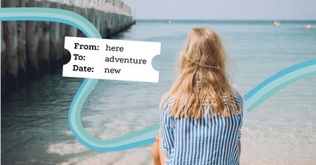 Girl dreaming about Travels Facebook AD Design Template
