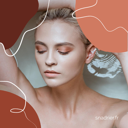 Modèle de visuel Jeune femme avec du maquillage naturel le jour de la femme - Instagram