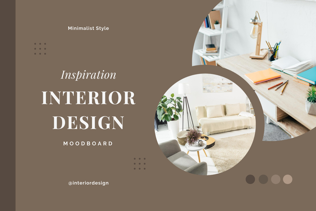 Interior Design Beige Minimal Mood Board Tasarım Şablonu
