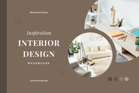 Interior Design Beige Minimal Mood Board Design Template