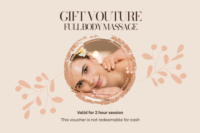 Special Offer for Full Body Massage Gift Certificate Design Template