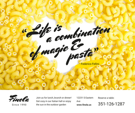 Italian Pasta Quote on Heart Facebook Design Template