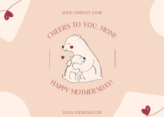 Mother's Day Holiday Greeting with Adorable Bears
