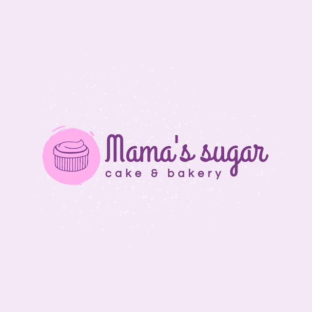 Purple Minimal Bakery Ad Logo Design Template