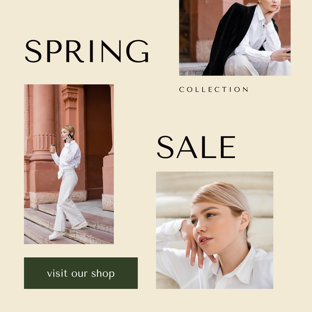 Spring Sale of Elegant Street Wear Instagram Design Template