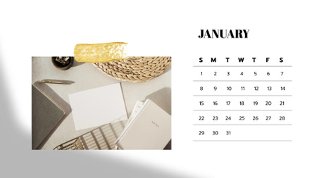 Stylish Business Workplace Calendar Modelo de Design