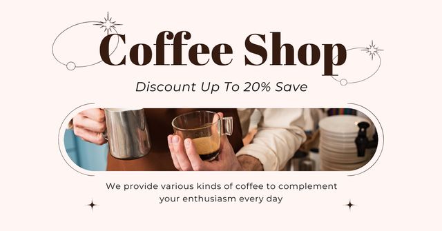 Various Kinds Of Coffee At Reduced Price Offer Facebook AD – шаблон для дизайна