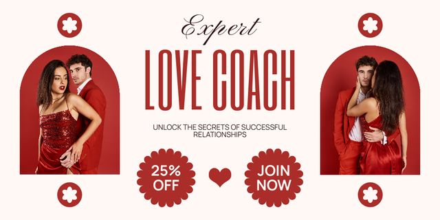 Plantilla de diseño de Expert Love Coach for Perfect Matchmaking Twitter 