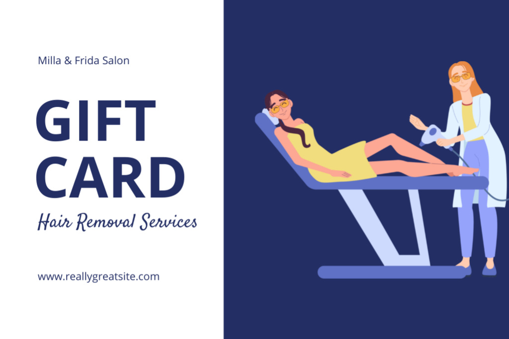 Gift Voucher for Laser Hair Removal Services Gift Certificate Πρότυπο σχεδίασης