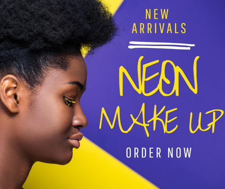 Neon Makeup New Arrival Announcement Facebook Design Template