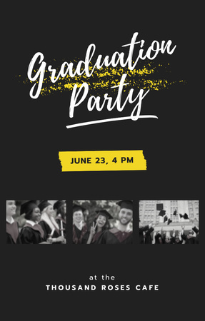Summer Graduation Party Announcement Invitation 4.6x7.2in Design Template