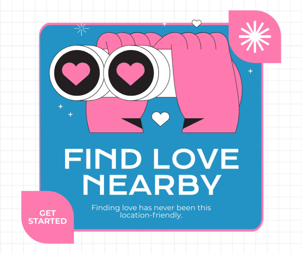 Template di design Find Your Love with Local Matchmaking Service Facebook