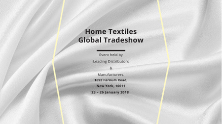Home Textiles event announcement White Silk FB event cover Modelo de Design