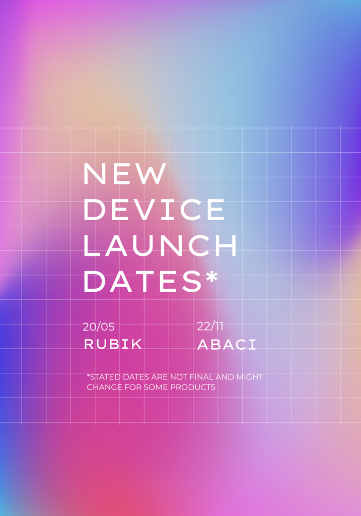 Ad of New Device Launch Dates Poster 28x40in tervezősablon