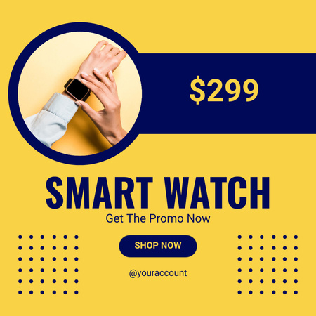 Promotion of New Smart Watch Model Instagram Design Template
