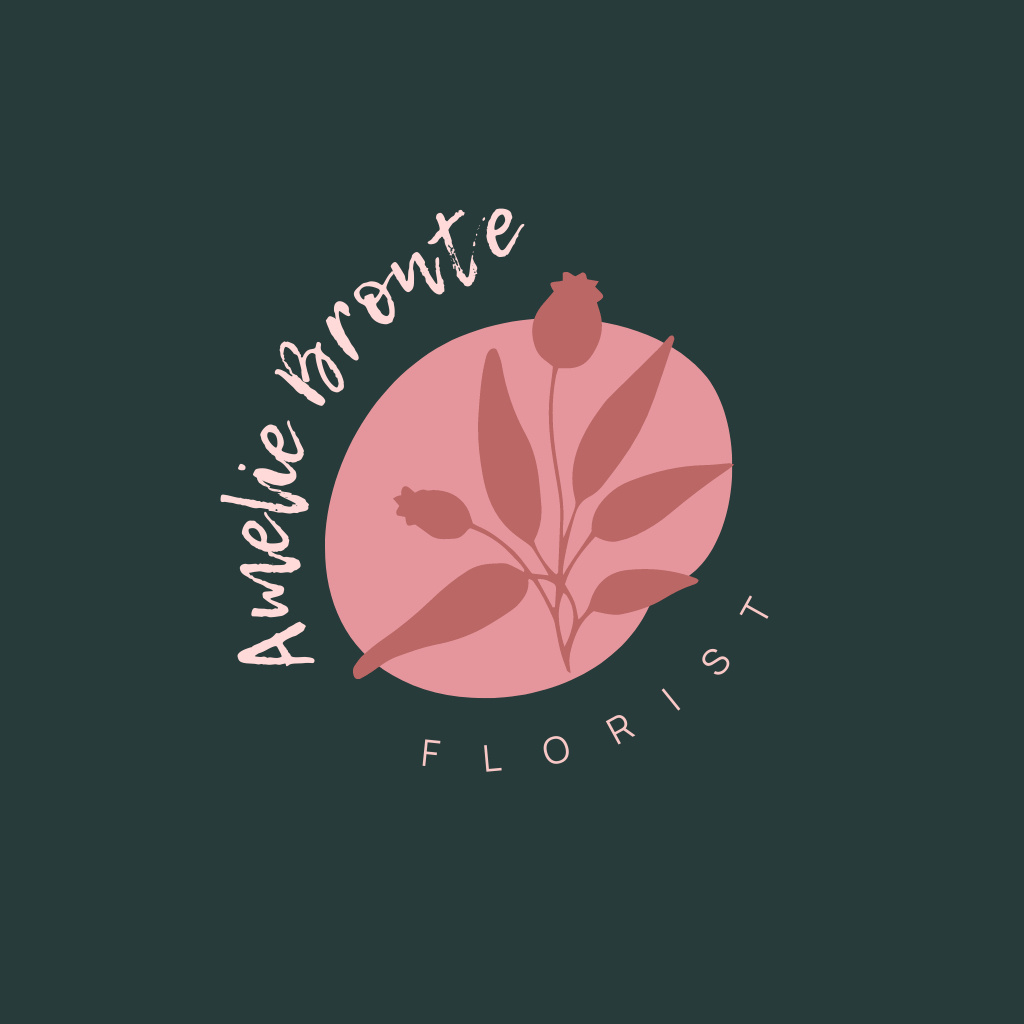 Florist Ad with Plant Logo Design Template