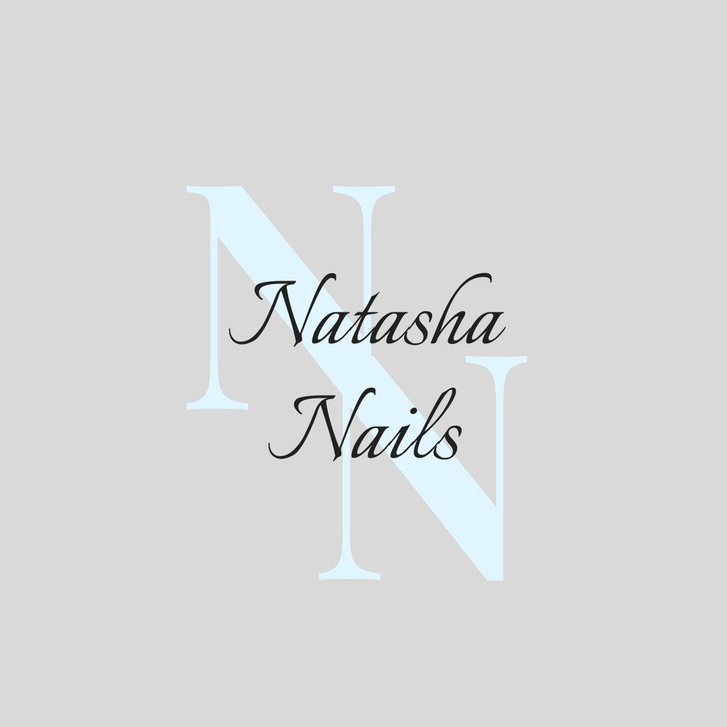 Image of Nail Studio Emblem with Monogram Logo 1080x1080px Design Template