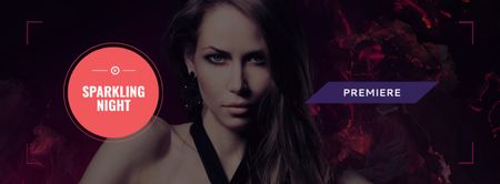 Party Announcement with Attractive Woman Facebook cover Design Template