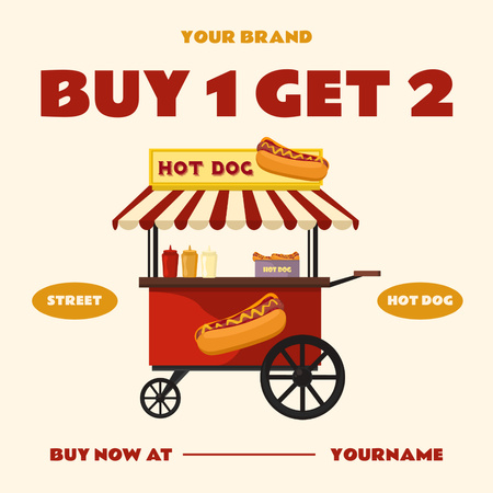Special Offer of Tasty Hot Dog Instagram Design Template