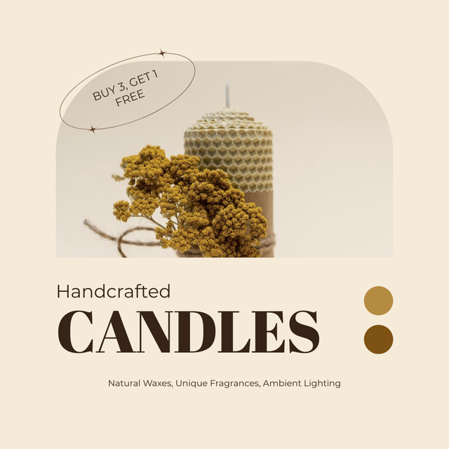 Beautiful Candles with Floral Scents Instagram AD Design Template