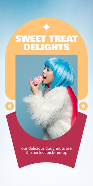 Designvorlage Delicious Treats and Donuts Offer für Graphic