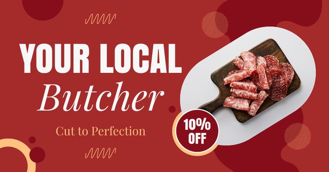 Platilla de diseño Discounts from Your Local Butcher Facebook AD