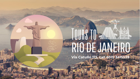 Tour Invitation with Rio Dew Janeiro Travelling Spots Full HD video Šablona návrhu