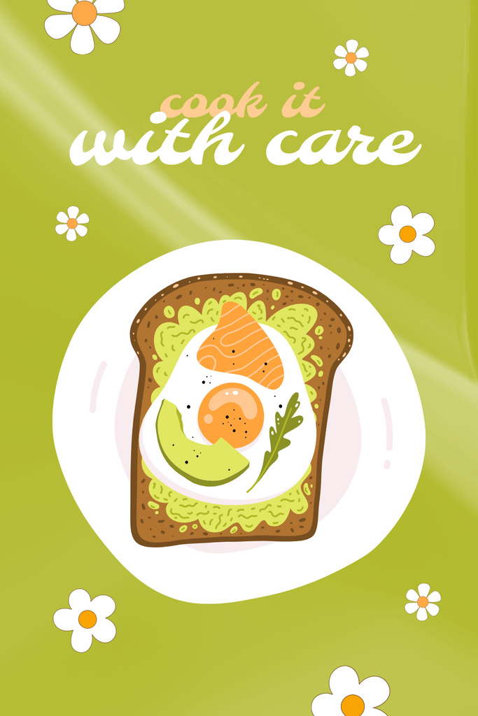 Delicious Sandwich with Fried Egg Pinterest – шаблон для дизайна