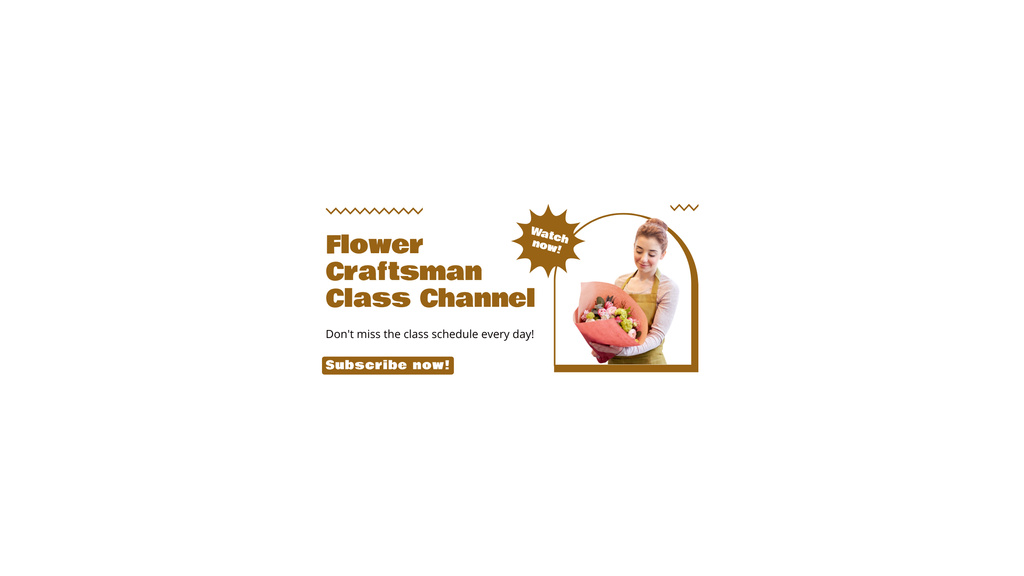 Flower Craftsman Class Channel Promo Youtube tervezősablon