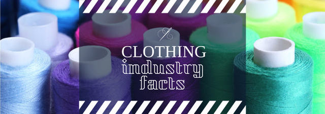 Ontwerpsjabloon van Tumblr van Clothing Industry Facts Spools Colorful Thread
