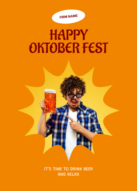 Oktoberfest Celebration With Relax Postcard 5x7in Vertical – шаблон для дизайна