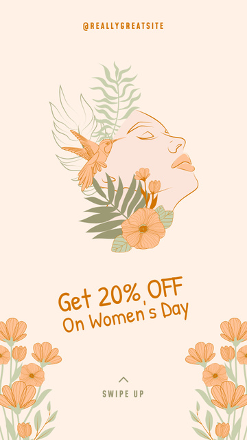 Ontwerpsjabloon van Instagram Story van Special Discount on International Women's Day